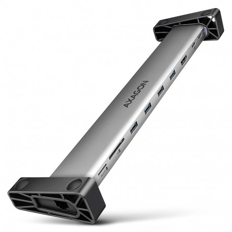 Axagon sülearvuti dokk/portreplikaator HMC-10HLS juhtmega USB 3.2 Gen 1 (3.1 Gen 1) Type-C, must, ha