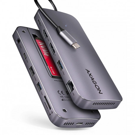 Axagon sülearvuti dokk/pordireplikaator HMC-12GM2 juhtmega USB 3.2 Gen 2 (3.1 Gen 2) Type-C, hall