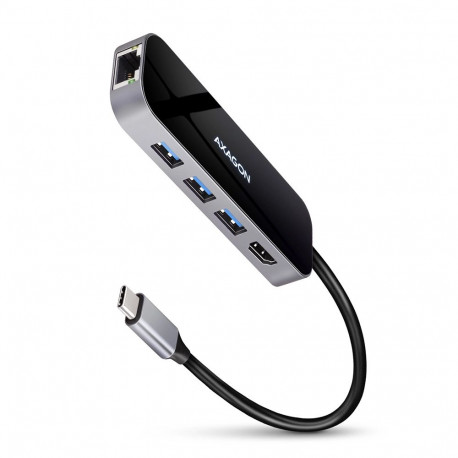 Axagon HMC-6GL laptop dock/port replicator Wired USB 3.2 Gen 1 (3.1 Gen 1) Type-C Black  Grey