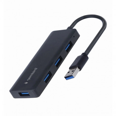 Gembird sülearvuti dokk/pordireplikaator UHB-U3P4-03 juhtmega USB 3.2 Gen 1 (3.1 Gen 1) Type-A, must