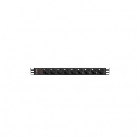 Lanberg PDU-09F-0300-BK power distribution unit (PDU) 9 AC outlet(s) 1U Black  Grey