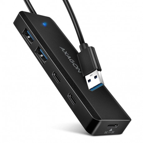 Axagon HUE-C2A 4× USB 5Gbps Hub  2× USB-A & 2× USB-C  USB-C Power IN  19cm USB-A Cable