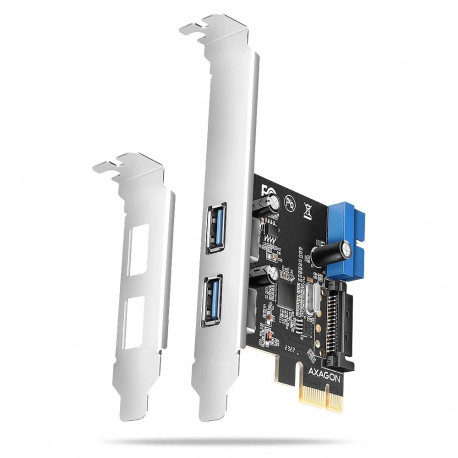 Axagon PCIe kontroller PCEU-232RS 2x välist + 2x sisemist USB-porti 5Gbps