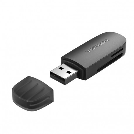 Vention 2-in-1 USB 3.0 A kaardilugeja (SD+TF) ühe draivitähega, must