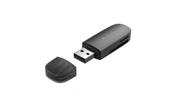 Vention 2-in-1 USB 3.0 A kaardilugeja (SD+TF) ühe draivitähega, must