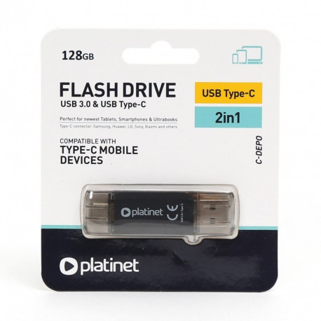 PLATINET PENDRIVE USB 3.2 Type-C 128GB BLACK