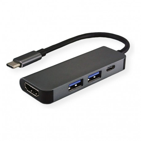 USB Type C dokkimisjaam HDMI 4K 2x USB Type A + Type C PD Power Delivery
