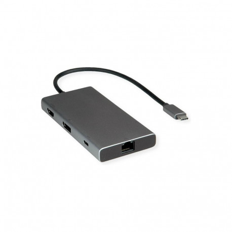 USB-C dokkimisjaam HDMI+DP 4K60 3x USB 3.2 Gen1 1x C + 2x A 1x PD 1x RJ45
