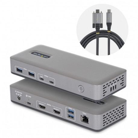 USB-C dokkimisjaam Dual 4K 60Hz HDMI MST Dock 100W Power Delivery sülearvuti laadimine 1GbE draiveri
