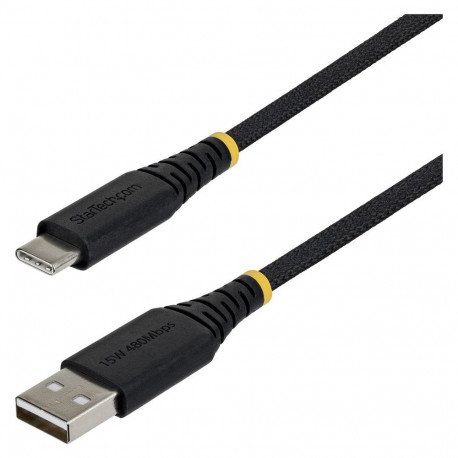 "STARTECH.COM 1m 3.3ft USB-A to USB-C Fast Charging Cable 15W 3A Dual-Layer Braided Nylon/TPE Jacket