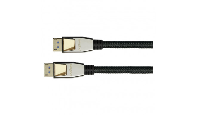 Python DisplayPort 2.0 kaabel nailonpunutisega 1m, must