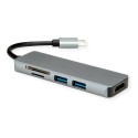 dokkimisjaam USB Typ C 4K HDMI 2x USB3.2 Gen1 Typ A SD/MicroSD