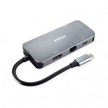 USB 3.2 Gen 2 Typ C mitme pordiga dokkimisjaam 4K HDMI LAN