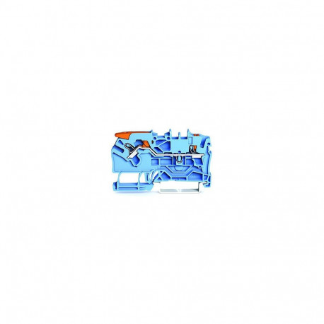 "WAGO 2102-5204 2-Leiter-Durchgangsklemme ,mit Hebel und Drcker,2,5mm,blau"
