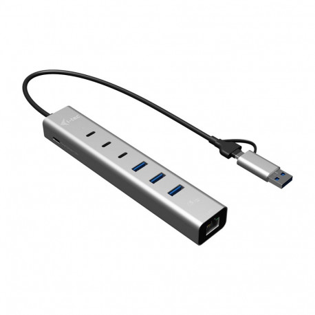 D I-TEC USB-C/USB-A metallist jaotur 6 porti 3x USB-C 3.2 Gen1 3x USB-A 3.2 Gen1 1x GLAN Power Deliv