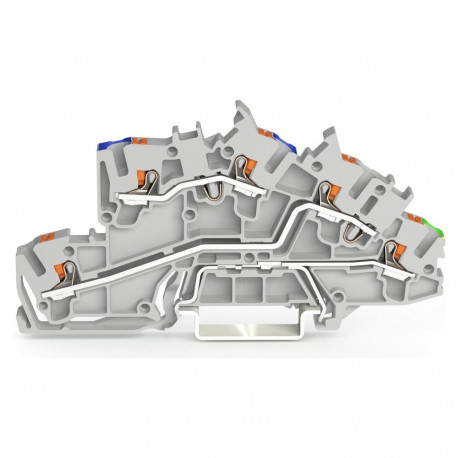 "WAGO 2203-7646 Installationsetagen- klemme,N/L/PE,Erdgeschoss grn-gelb,grau"