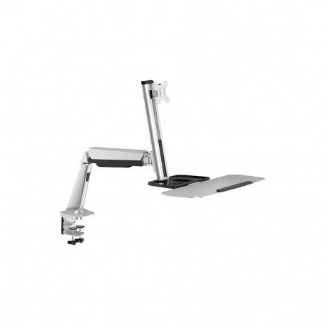 "Sit-stand workstation monitor desk mount, 13–32"