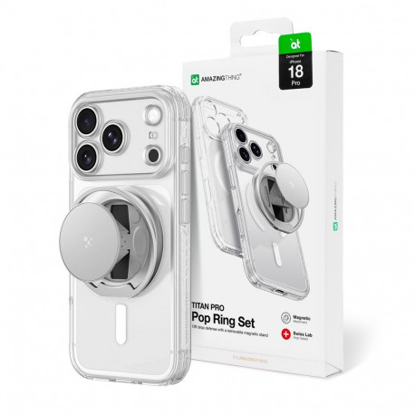 AmazingThing Titan Pro Pop Lens Case for iPhone 18 Pro with Camera Cover, Grip and Stand, MagSafe Co