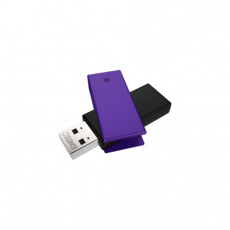 Emtec C350 Brick 2.0 USB flash drive 8 GB USB Type-A Black, Purple