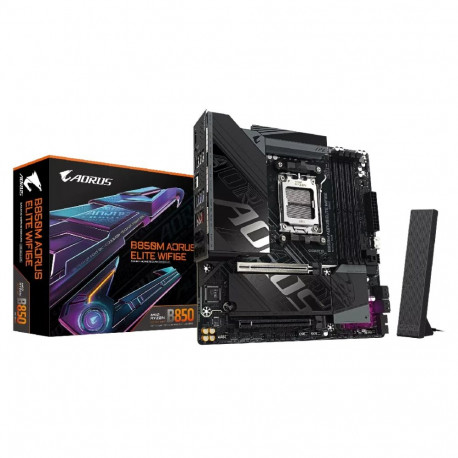 GIGABYTE emaplaat B850M AORUS ELITE WIFI6E AMD Ryzen 9000 seeria protsessoritele 12+2+2-faasiline di
