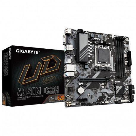 GIGABYTE A620M DS3H Motherboard - Supports AMD Ryzen 8000 CPUs  5+2+2 Phases Digital VRM  up to 7600