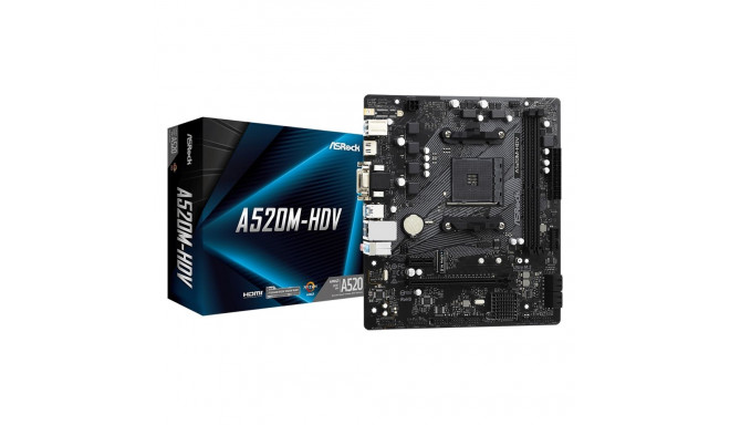 Asrock emaplaat A520M-HDV Socket AM4 micro ATX