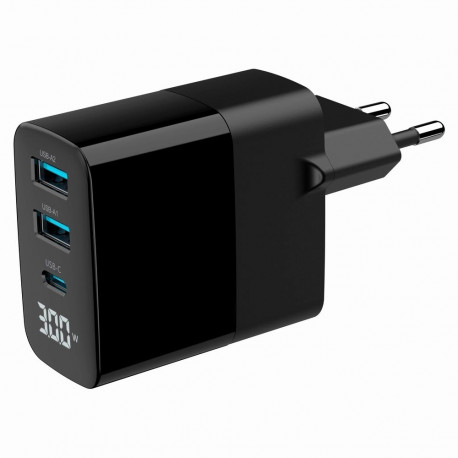 Gembird TA-UC-PDQC30LCD-BK-02 mobile device charger Universal Black AC Fast charging Indoor