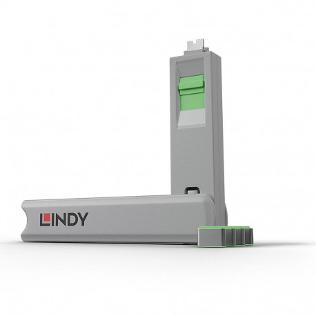 Lindy USB Type C pordiblokeerija võti, 4 blokeerija komplekt, roheline