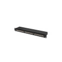 PATCH PANEL 24 PORT 1U 19" CAT.6A FTP WITH CABLE ORGANIZER SHIELDED BLACK LANBERG