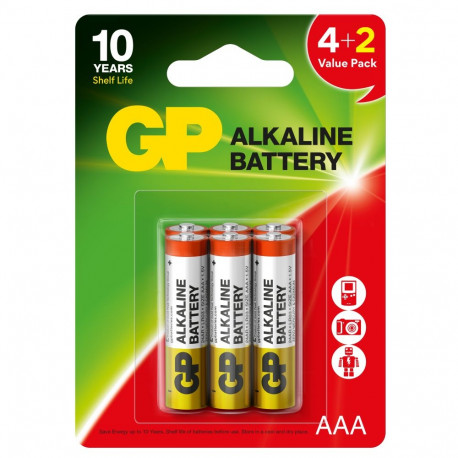 Patarei GP ALKALINE RED LR03/AAA B4+2
