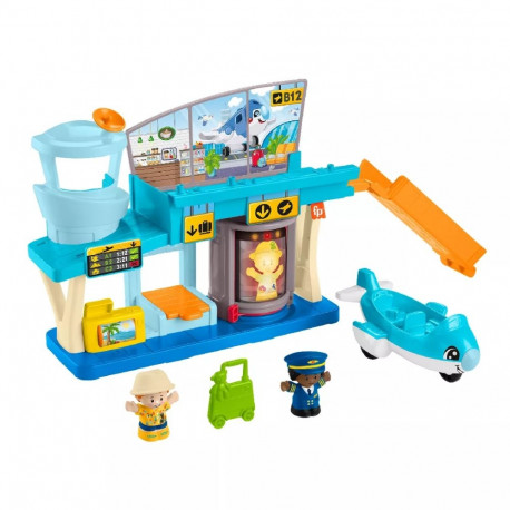 Fisher-Price Little People Everyday Adventures Airport väikelaste mängukomplekt, lennuk ja 3 mängude