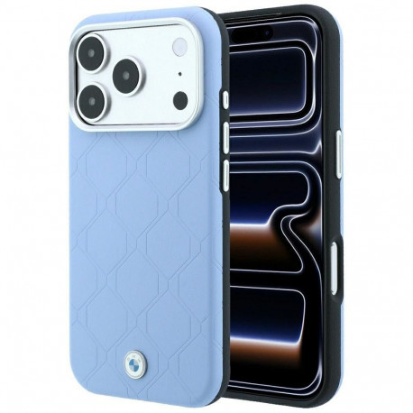BMW case for IPHONE 18 Pro Max/17 Pro Max compatible with MagSafe (Sign Deboss Quilted Metal Logo) b