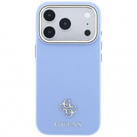 Case for IPHONE 18 Pro/17 Pro compatible with MagSafe (Saffiano Small 4G & Classic Logo) light blue