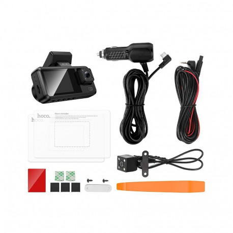 Dash cam for car with screen 2" 720p/30fps + interior camera 480p/30fps + rear camera 480p/30fps DV1