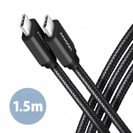 Axagon USB-kaabel BUCM3-CM15AB USB 3.2 Gen 1 (3.1 Gen 1) 1,5m USB-C, must