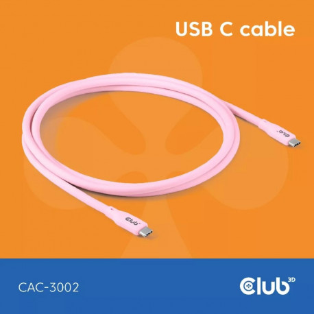 CLUB3D USB-C-kaabel, roosa
