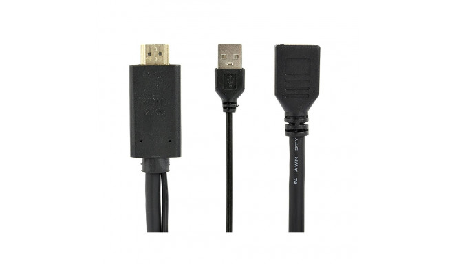 Gembird A-HDMIM-DPF-01 video cable adapter 0.1 m HDMI Type A (Standard) DisplayPort + USB Type-A Bla