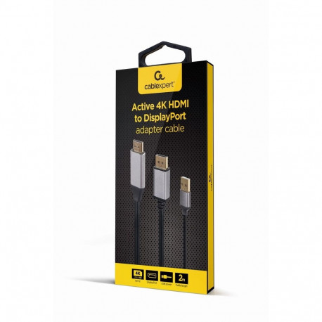 Gembird A-HDMIM-DPM-01 video cable adapter 2 m HDMI Type A (Standard) DisplayPort Black
