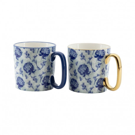 Mugs FRIENDS 2pcs 450ml, blue flowers