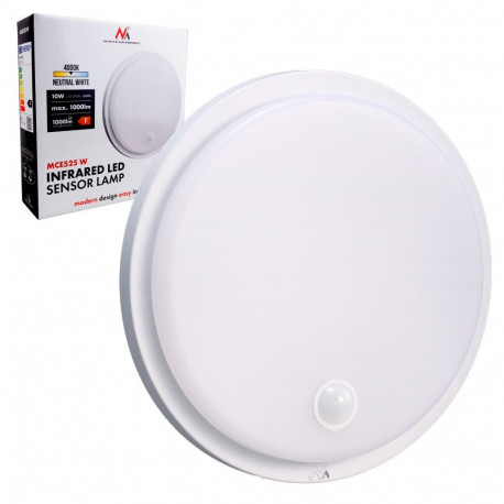 Lampa LED z czujnikiem ruchu Maclean , czujnik PIR, kolor biały, 10W, IP65, 1000lm, barwa neutralna,