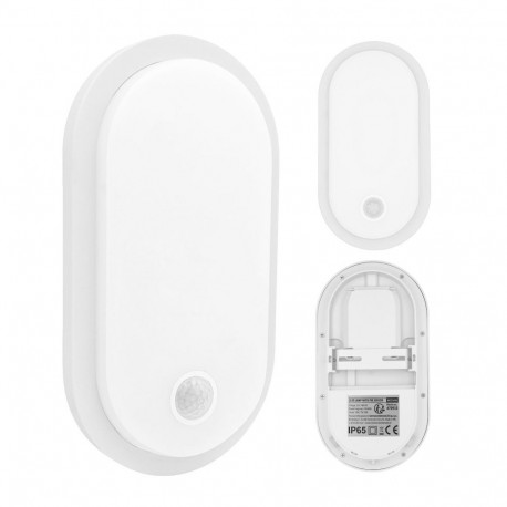 Lampa LED z czujnikiem ruchu Maclean , czujnik PIR, biała, 10W/15/18W, IP65, możliwość zmiany barwy 
