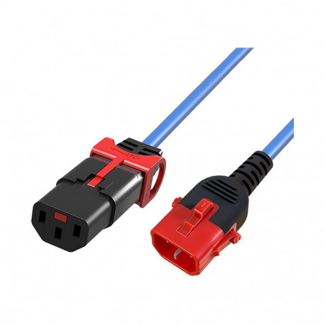 "Powercord C13 IEC Lock+ - C14 IEC Lock Dual Locking blue 1.5 m, PC3620"