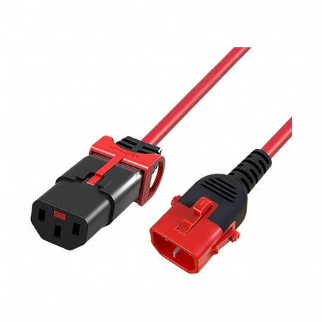 "Powercord C13 IEC Lock+ - C14 IEC Lock Dual Locking red 1.5 m, PC3614"