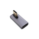 InLine USB4 adapter, USB-C plug/socket vertical right/left angled, alu, grey