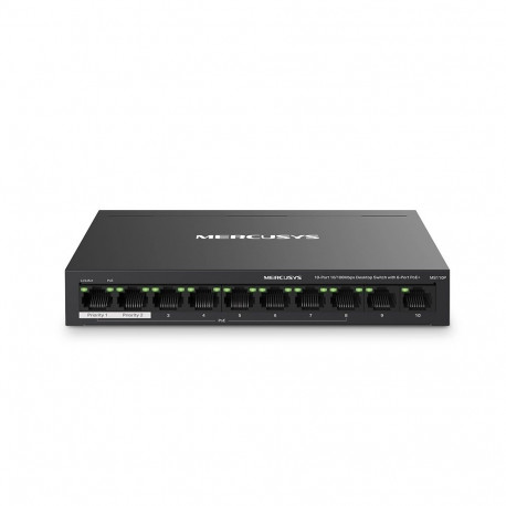Mercusys 10-pordiline lauaarvuti võrgulüliti 10/100Mbps 8-pordilise PoE+-ga