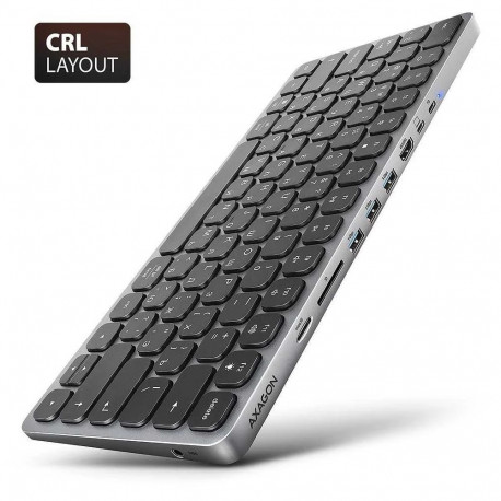 Axagon USB 5Gbps jaotur HMC-KB-CRL klaviatuuriga HDMI 4K/60Hz 3x USB-A SD/mSD audio PD100 kirillitsa