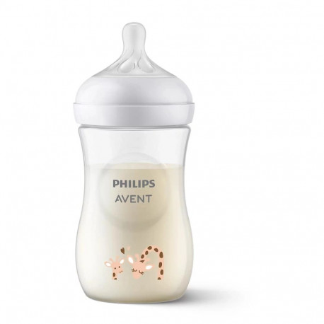 Philips AVENT Natural Response SCY903/66 Bottle 260ml  flow 3 teat  giraffe deco  1 piece