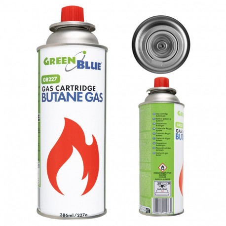 Kartusz gazowy 227g GreenBlue. certyfikat: Pi 0875, zgodny z normą EN417, butan, zakres działania -1
