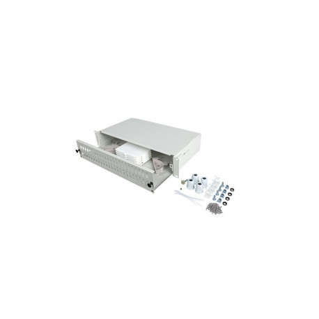 RACKMOUNT 19" 2U FIBER PATCH PANEL LANBERG 48XSC SIMPLEX/48XLC DUPLEX GREY + ACCESSORIES