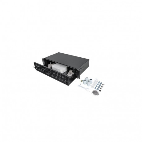 RACKMOUNT 19" 2U FIBER PATCH PANEL LANBERG 48XSC SIMPLEX/48XLC DUPLEX BLACK + ACCESSORIES